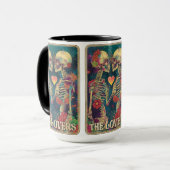 Ewige Liebe bricht hier! ☕ 💀 ❤️ Tarot Lovers Tasse (Vorderseite Links)