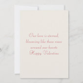 Ewige Liebe Herz und Rose Kunst Dankeskarte (Rückseite)