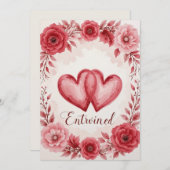 Ewige Liebe Herz und Rose Kunst Dankeskarte (Vorne/Hinten)