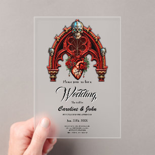 Ewige Liebe im Schatten der Rose. Acryleinladungen