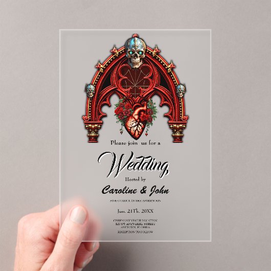 Ewige Liebe im Schatten der Rose. Acryleinladungen (Insitu (Handheld))