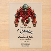 Ewige Liebe im Schatten der Rose. Acryleinladungen (Vorderseite)