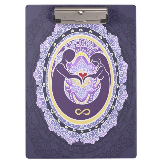 Ewige Liebe Mandala Klemmbrett (Vorderseite)