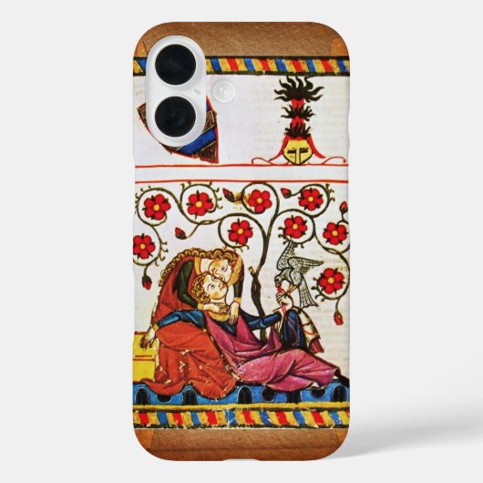 EWIGE LIEBE MONOGRAMM Pergament Case-Mate iPhone Hülle (Rückseite)