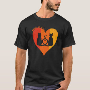 Ewige Liebe passende Paare Katzen Vintage Valenti T-Shirt