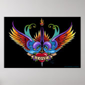 "Ewige Liebe" Regenbogen Schlucken Herzenslust Pos Poster (Vorne)