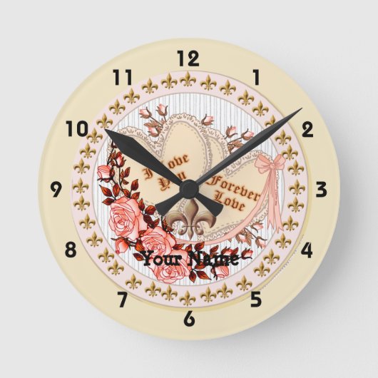 Ewige Liebe   Runde Wanduhr (Vorderseite)