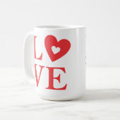 Ewige Liebe Typografie Kaffeetasse (Vorderseite Links)