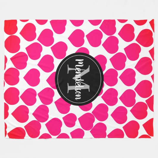 Ewige Liebe verkörpert romantische Herzen Fleecedecke (Vorderseite (Horizontal))