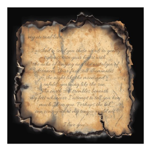 Ewige Liebe: Vintag Inspiriert Romantischer Brief Fotodruck (Vorne)