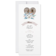 Ewige Liebe White Blume Blue Leaf Wedding MENU