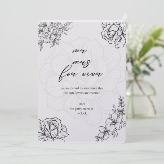 Ewige Liebeshochzeit Einladung (Stehend Vorderseite)