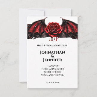 Ewige Nacht Gothic Vampir Hochzeit Dark Romance  Dankeskarte