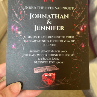Ewige Nacht Gothic Vampir Hochzeit Dark Romance  Einladung