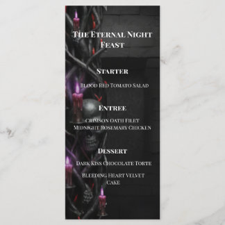 Ewige Nacht Gothic Vampir-Hochzeit Dark Romance Menükarte