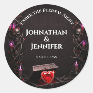 Ewige Nacht Gothic Vampir Hochzeit Dark Romance Runder Aufkleber