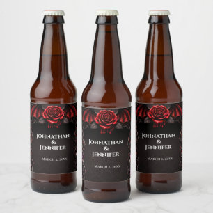 Ewige Nacht Gothic Vampir Hochzeit Dunkle Romantik Bierflaschenetikett