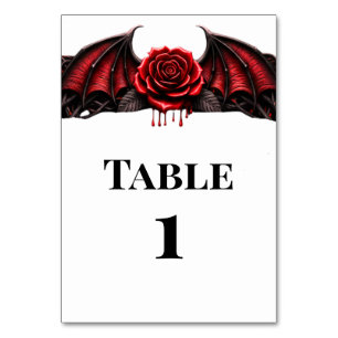 Ewige Nacht Gothic Vampir Hochzeit Dunkle Romantik Tischnummer