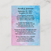 Ewige Personalisierte Sympathiekarte Telefonnummerkarte (Rückseite)