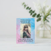 Ewige Personalisierte Sympathiekarte Telefonnummerkarte (Stehend Vorderseite)