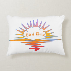 Ewige "Rise & Thrive" Sonnenaufgang Sonnenuntergan Dekokissen
