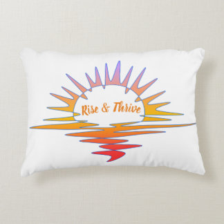 Ewige "Rise & Thrive" Sonnenaufgang Sonnenuntergan Dekokissen