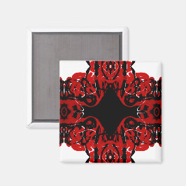 Ewige rote abstrakte Acryl-Pour-Kunst Magnet