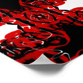 Ewige rote abstrakte Acryl-Pouring-Kunst Poster (Ecke)