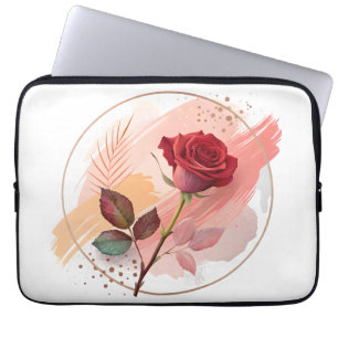 Ewige Röte: Eine moderne Rose in abstrakter Harmon Laptopschutzhülle
