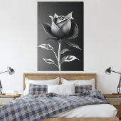 Ewige Silberrose Leinwanddruck (Insitu (Schlafzimmer))