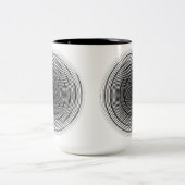 Ewige spirale Heilige Geometrie Zweifarbige Tasse (Mittel)