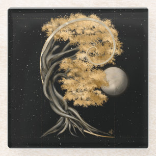 Ewige Transformation - Bonsai Butterfly Spirit Glasuntersetzer