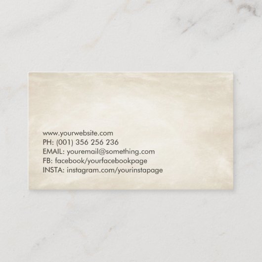 Ewige Transformation - Bonsai Butterfly Spirit Visitenkarte (Rückseite)