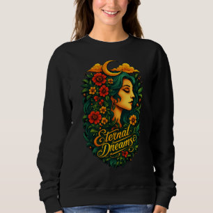 Ewige Träume Mondgöttin Florale Kunst Sweatshirt