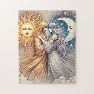 Ewige Umarmung – Liebe von Sonne und Mond Puzzle