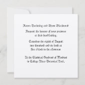 Ewige Verpflegung/Hochzeitssuite Einladung (Rückseite)