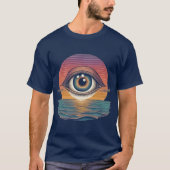 Ewige Vision: Surrealer Ozean Sonnenuntergang T-Shirt (Vorderseite)
