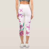 Ewiger Blossom: Radiante Rose im Blut Capri Leggings (Rückseite)