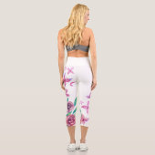 Ewiger Blossom: Radiante Rose im Blut Capri Leggings (Rückseite)