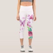 Ewiger Blossom: Radiante Rose im Blut Capri Leggings (Vorderseite)