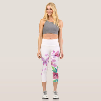 Ewiger Blossom: Radiante Rose im Blut Capri Leggings
