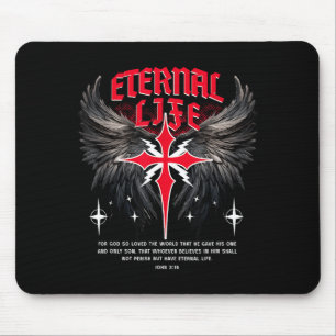 Ewiger Jesus Kreuz Gothic Punk Leben Nu Goth Bibel Mousepad