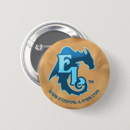 Ewiger Land-Logoknopf, blau Button (Vorne & Hinten)