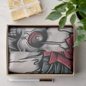 Ewiger Niedergang" Gotischer Schädel und Rose Illu Seidenpapier (Geschenk)