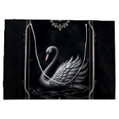 Ewiger Schwan der Liebe, für immer beginnt hier. Große Geschenktüte (Rückseite)