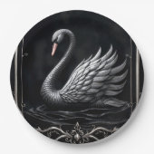 Ewiger Schwan der Liebe, für immer beginnt hier. Pappteller (Vorderseite)