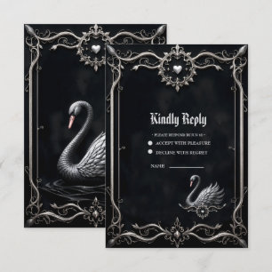 Ewiger Schwan der Liebe, für immer beginnt hier RSVP Karte
