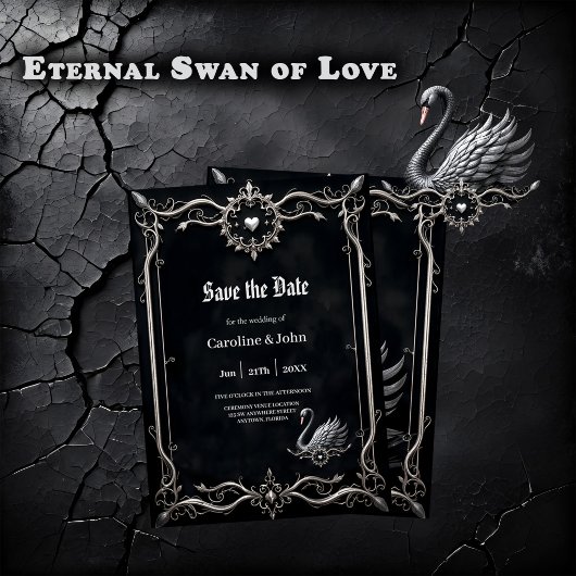 Ewiger Schwan der Liebe, für immer beginnt hier. Save The Date