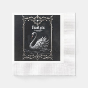 Ewiger Schwan der Liebe, für immer beginnt hier.  Serviette