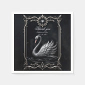 Ewiger Schwan der Liebe, für immer beginnt hier Serviette (Vorderseite)